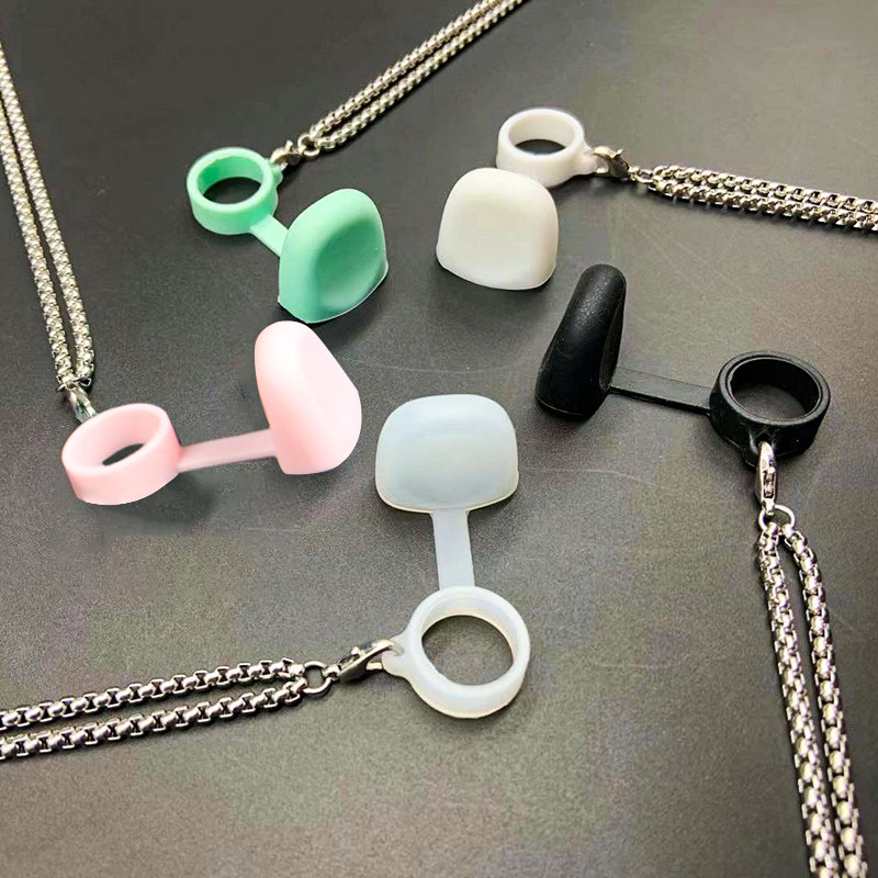 Vape Ring - หมวกกันฝุ่นบุหรี่อิเล็กทรอนิกส์สแตนเลสสตีลอเนกประสงค์1ชิ้นสร้อยคอลูกปัดโลหะพร้อมวงแหวนป้องกันการสูญเสีย