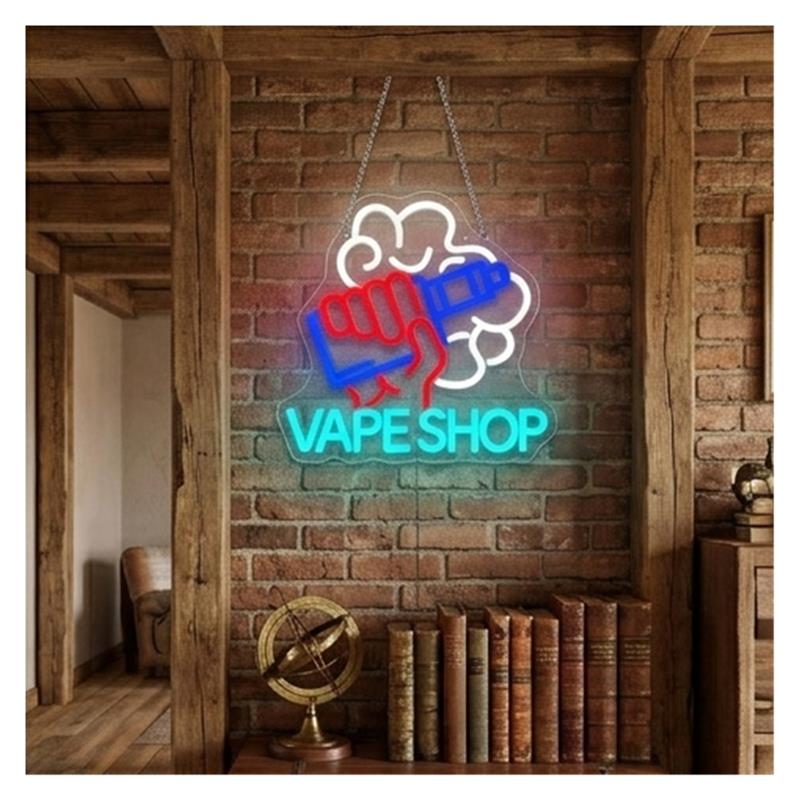 ป้ายไฟนีออนร้านขายบุหรี่ไฟฟ้า  - Vaping Store บทวิจารณ์และราคา